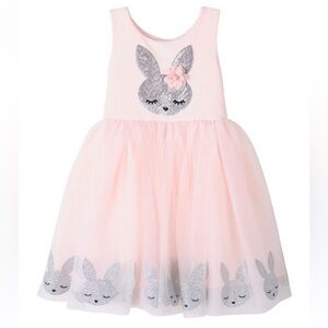 Pink Violet sequin bunny bodice tutu with glitter bunny border border Size 5